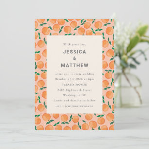 Convite Laranjas de Verão Frutas Aquarela Casamento Boho
