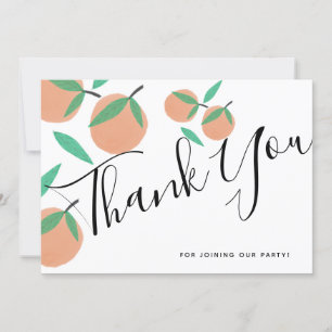 Convite Laranjas Desenhadas à Mão Botânico Citrino Obrigad