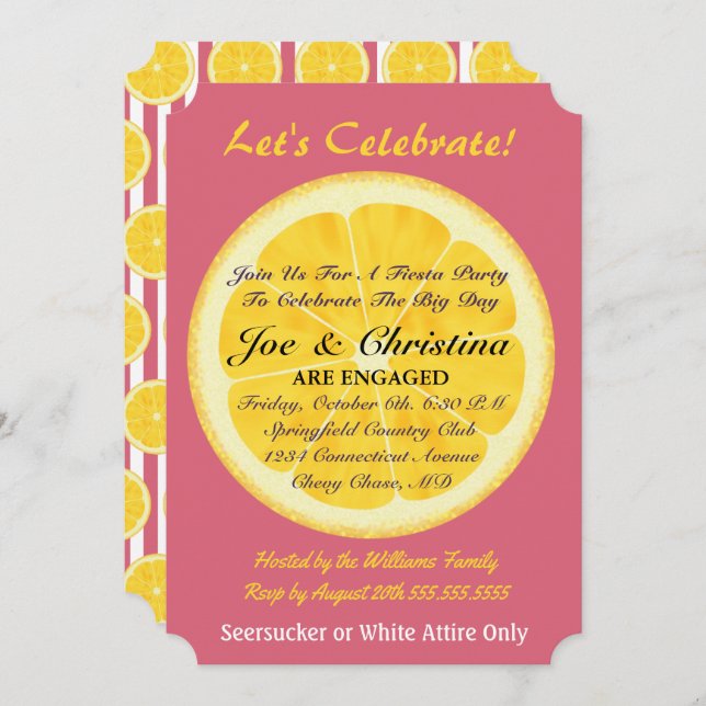 Convite Laranjas e Festa de Cocktail Vermelho de Nantucket (Frente/Verso)