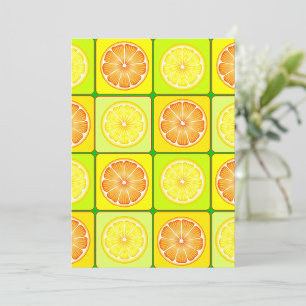 Convite Laranjas e Limões de Arte Pop Frutas Cítricas