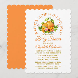 Convite Laranjas Florais De Aquarela Um Pequeno Chá