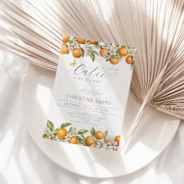 Convite Laranjas - Pequena Cutie Está No Caminho Do Chá de