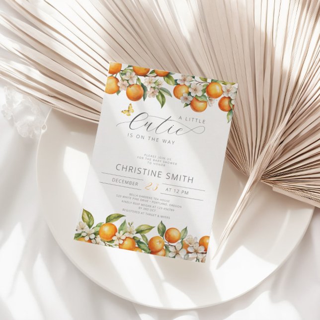 Convite Laranjas - Pequena Cutie Está No Caminho Do Chá de (Criador carregado)