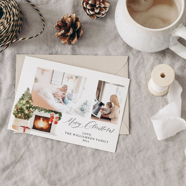 Convite Lareiras e fotografia da árvore de Natal (Criador carregado)