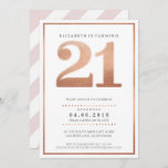 Convite LARGE AGE NUMBER INVITE glam 21 rose gold foil<br><div class="desc">NOTE - the rose gold foil effect is a printed picture. A super simple, yet stylish invitation design for your BIRTHDAY. Wow your friends and family with this little number ;D Setup as a template it is simple for you to add your own details, or hit the customize button and...</div>