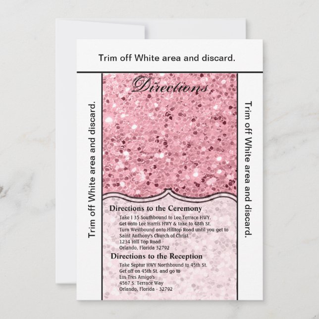 Convite Largura Dourada do Rosa da placa de direção 3,5x6 (Frente)