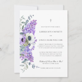 Convite Larissa Elegante Floral Católica Casamento