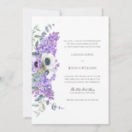 Convite Larissa Elegante Floral Roxo Vestido de Noiva Tudo
