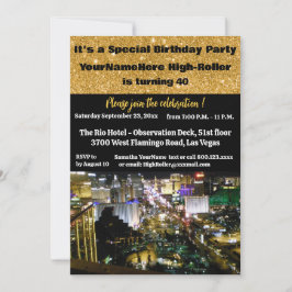 Convite Las Vegas Birthday Party 40th