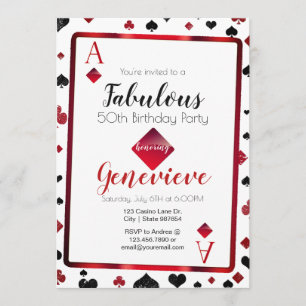 Convite Las Vegas Casino 50 e Fabuloso aniversário