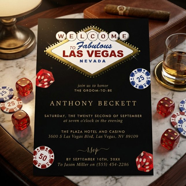 Convite Las Vegas Casino Night Bachelor Party (Criador carregado)