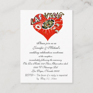 Convite Las Vegas da recepção de casamento