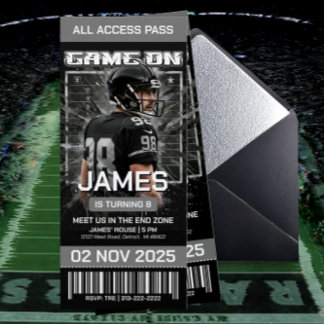 Convite Las Vegas Football Ticket Birthday Invitation