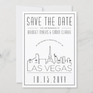 Convite Las Vegas que Wedding economias estilizados da