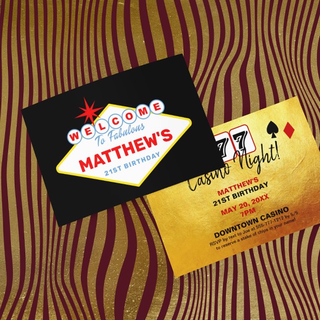 Convite Las Vegas Sinal Festa Noite do Casino (Criador carregado)