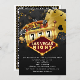 Convite Las Vegas Themed Party Black Dourado
