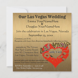 Convite Las Vegas Wedding Gold