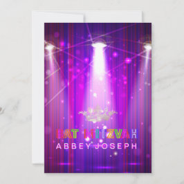 Convite Laser PixDezines / Luz Neon Bat Mitzvah