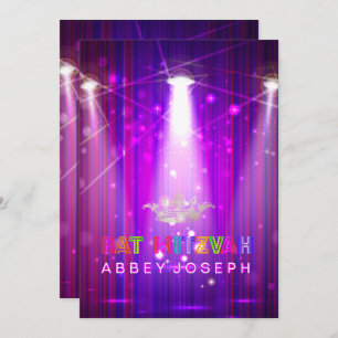 Convite Laser PixDezines / Luz Neon Bat Mitzvah