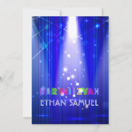 Convite Laser PixDezines /neon luzes bar mitzvah
