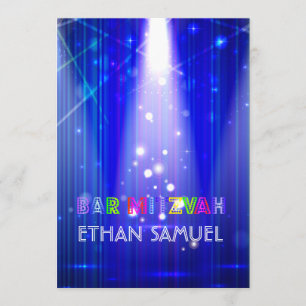 Convite Laser PixDezines /neon luzes bar mitzvah