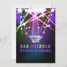Convite Laser PixDezines /neon luzes bar mitzvah
