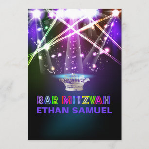 Convite Laser PixDezines /neon luzes bar mitzvah
