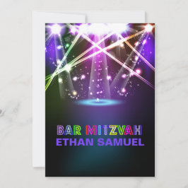 Convite Laser PixDezines /neon luzes bar mitzvah