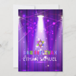 Convite Laser PixDezines /néon luzes bar mitzvah