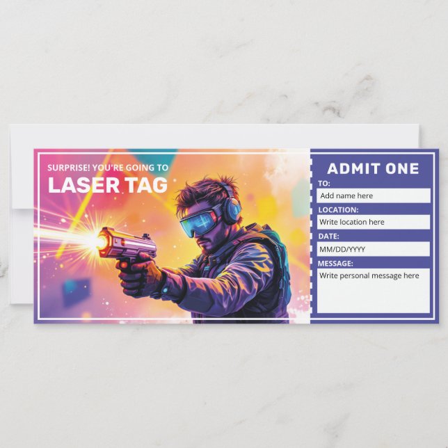 Convite Laser Tag Gift Certificate  (Frente)