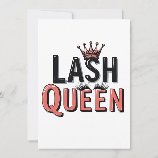 Convite Lash Queen Engraçado Olhos Aparência (Frente)