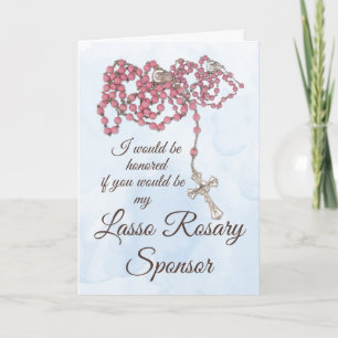 Convite Lasso Rosary Sponsor Invitation, para Casamento Ca