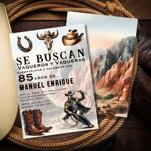 Convite Lasso Vaquero Espanhol Ocidental Cowboy 85º Aniver