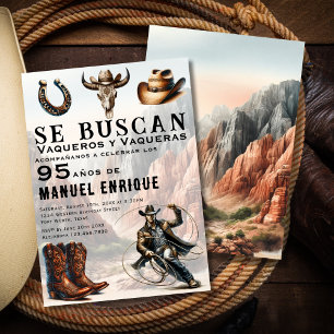 Convite Lasso Vaquero Espanhol Ocidental Cowboy 95º Aniver