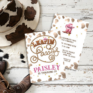 Convite Lassos Wild West Pink Cowgirl com Boots
