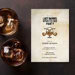 Convite Last Barrel Before the Bride Bachelor Night<br><div class="desc">Raise a glass to one last legendary night with The Last Barrel Before the Bride Bachelor Night celebration. Designed for whiskey lovers, cigar aficionados, and the groom squad that knows how to toast in style, this bold bachelor party theme sets the tone for an unforgettable night of brotherhood, laughter, and...</div>