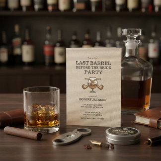 Convite Last Barrel Before the Bride Bachelor Party