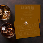 Convite Last Barrel Before the Bride Bachelor Party<br><div class="desc">Warn the crew—the vows are coming. This bold Last Barrel Before the Bride Bachelor Party Invitation featuring the phrase “The End Is Near” sets the tone for an unforgettable night of whiskey, cigars, and brotherhood before the big day. Designed for grooms who like their celebrations strong, smoky, and unforgettable, this...</div>