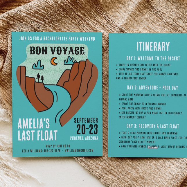 Convite Last Float Bachelorette Party Weekend Invitation (Criador carregado)