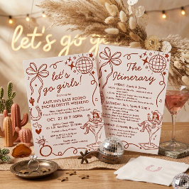 Convite Last Rodeo Cowgirl Bachelorette Weekend Itinerary
