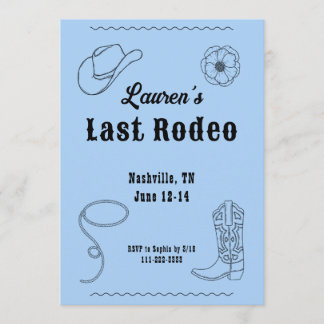 Convite Last Rodeo Cowgirl Western Bachelorette Invitation
