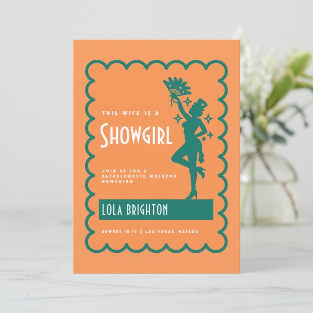 Convite Last Show This Wife Is A Showgirl Bachelorette (Em pé/Frente)