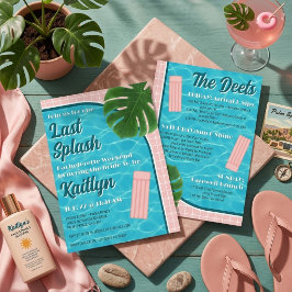 Convite Last Splash Bachelorette Weekend Party Itinerary
