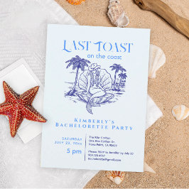 Convite Last Toast Bachelorette Party Blue Mermaid 