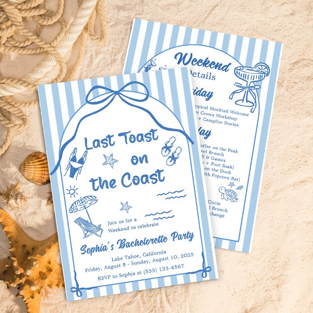 Convite Last Toast On The Coast Bachelorette Weekend  (Criador carregado)