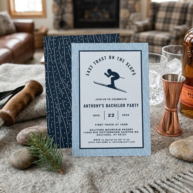 Convite Last Toast on the Slopes Skiing Bachelor Party (Criador carregado)