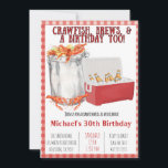 Convite Lata-lagosta - aniversário de 30 anos-Convite de f<br><div class="desc">Este convite à ferida de lagosta é perfeito para a pessoa que ama cerveja,  que come lama lama,  para a sua festa de aniversário!</div>