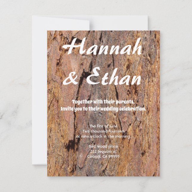 Convite Latido de Árvore Redwood (Frente)