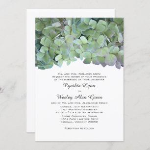 Convite Laurel Green Hydrangea Weding Traditional Invites