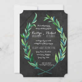 Convite Laurel Wreath Olive Leaf Branch Modern